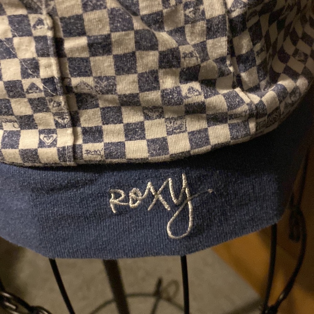 Roxy Women's REVERSIBLE Jacket Denim Blue Pockets Checkered Skater Vinta… - Picture 6 of 8